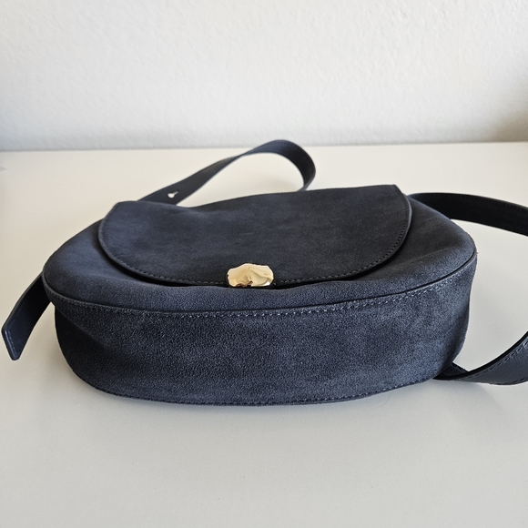 NWT Madewell | Dakota Large Saddle Crossbody Bag Indigo Navy Blue Leather Womens - Picture 7 of 12